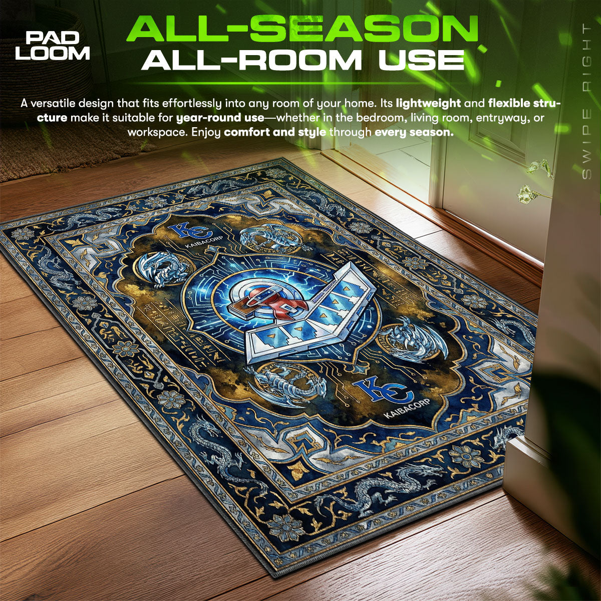 Blue-Eyes White Dragon Duel Disk Rug - Yu-Gi-Oh! Chair Mat
