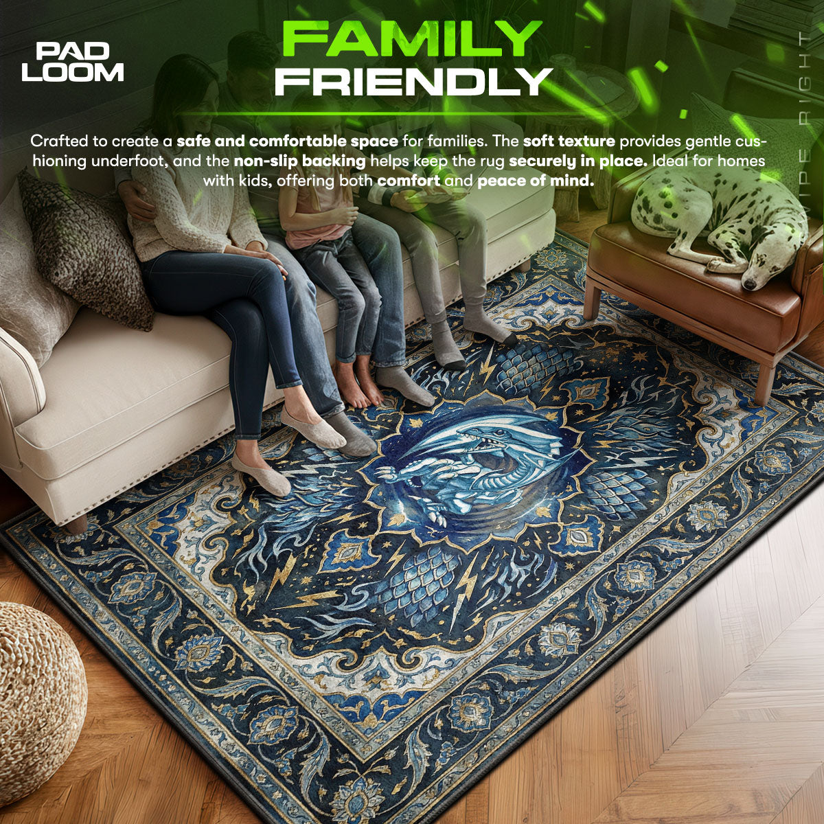 Blue-Eyes White Dragon Storm Rug - Yu-Gi-Oh! Chair Mat