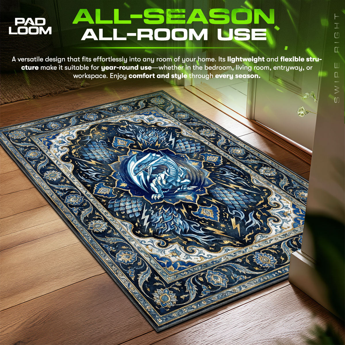 Blue-Eyes White Dragon Storm Rug - Yu-Gi-Oh! Chair Mat