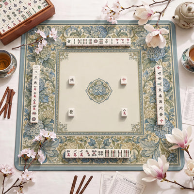 Blue Morris Hydrangea Mahjong-Matte - Mah-Jongg Matte