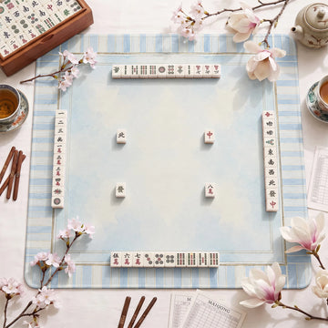Blue Stripe Mahjong Mat – neoprene mah jongg table mat