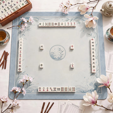Blue Wave Chinoiserie Mahjong Mat - Mahjong
