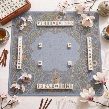Bluebell Deer Mahjong Mat – neoprene mah jongg table mat