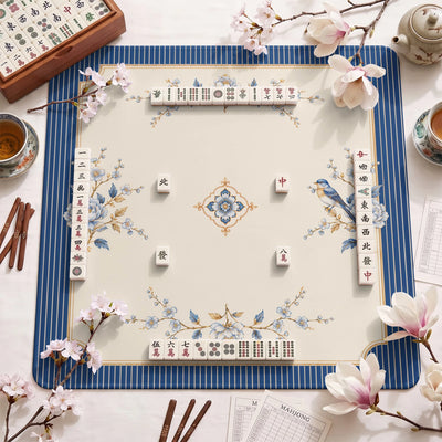 Bluebird Stripe Mahjong Mat - Mah Jongg Table Mat