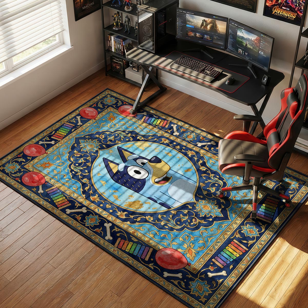 Bluey Balloon Play Kids Floor rug — main product view
