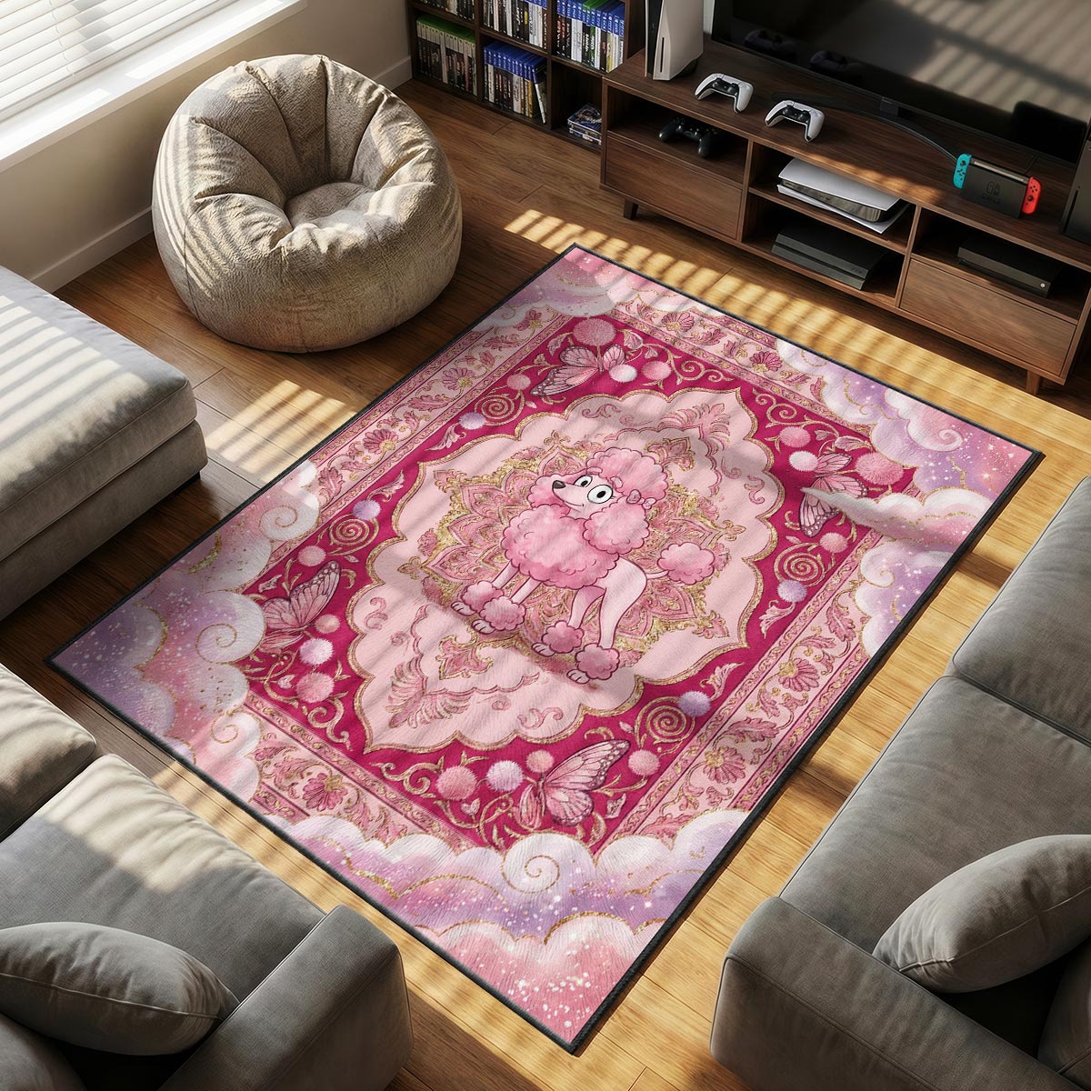 Bluey Coco themed area rug for home decor fans