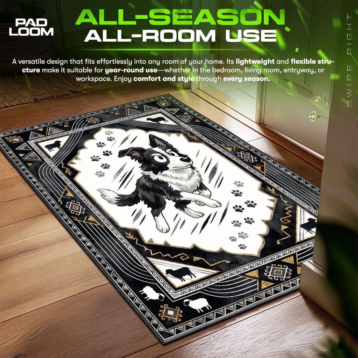 Bluey Mackenzie Adventure Kids Floor fan rug — premium quality print