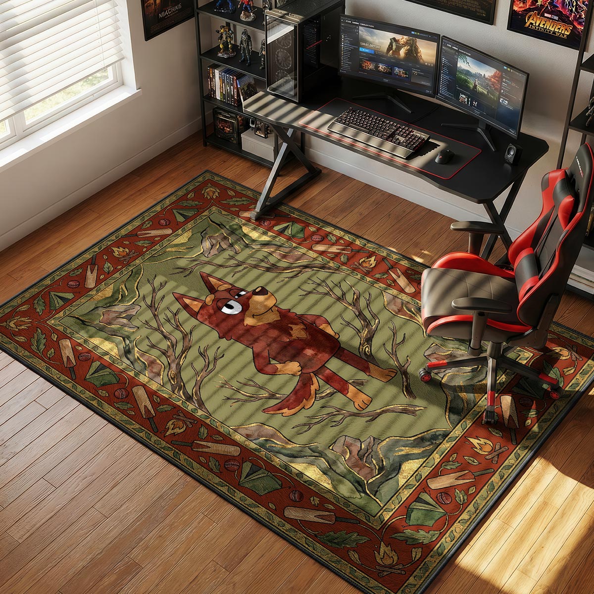 Bluey Rusty Camping Kids Floor rug — main product view