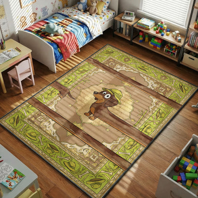 Bluey Snickers Safari Rug - Kids Floor Mat