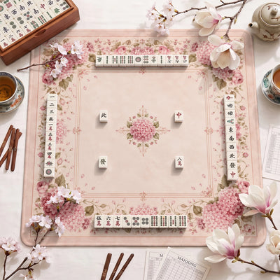 Blush Rose Hydrangea Mahjong-Matte - Mah-Jongg Matte