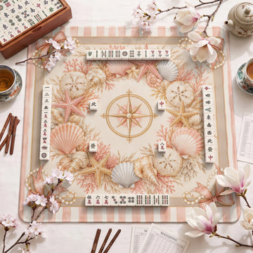 Blush Shell Mahjong Mat – neoprene mah jongg table mat