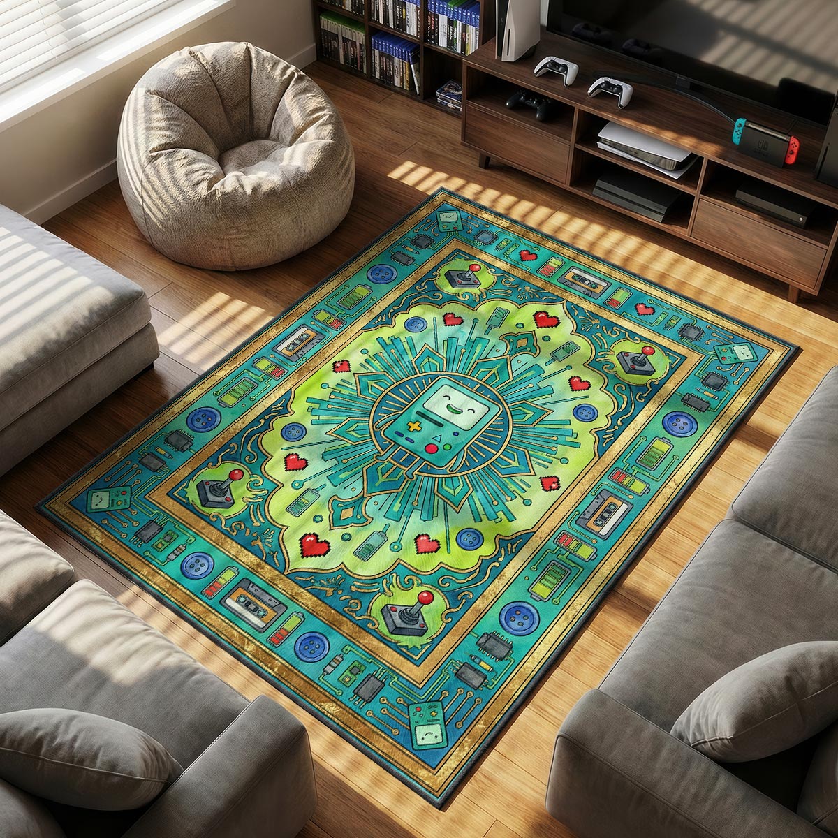 BMO Adventure themed area rug for Retro fans