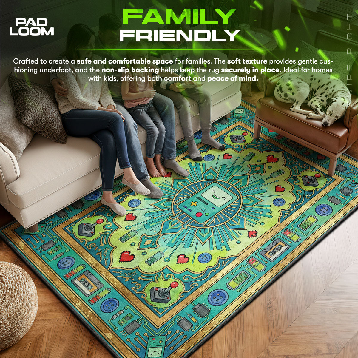 BMO area rug showing full Retro artwork