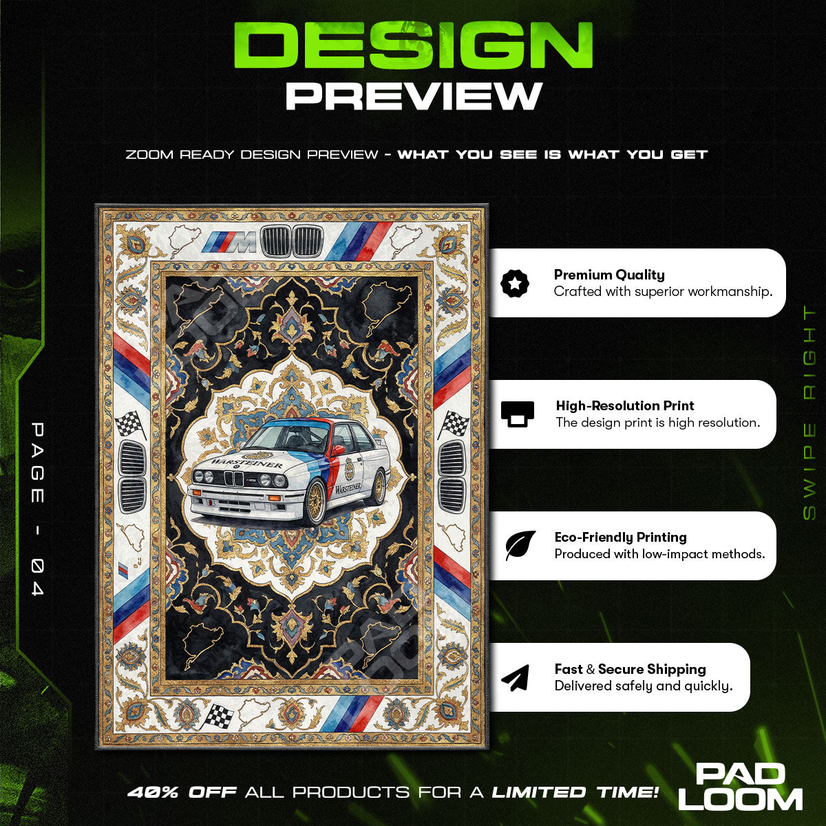 Streetwear character design printed on rug