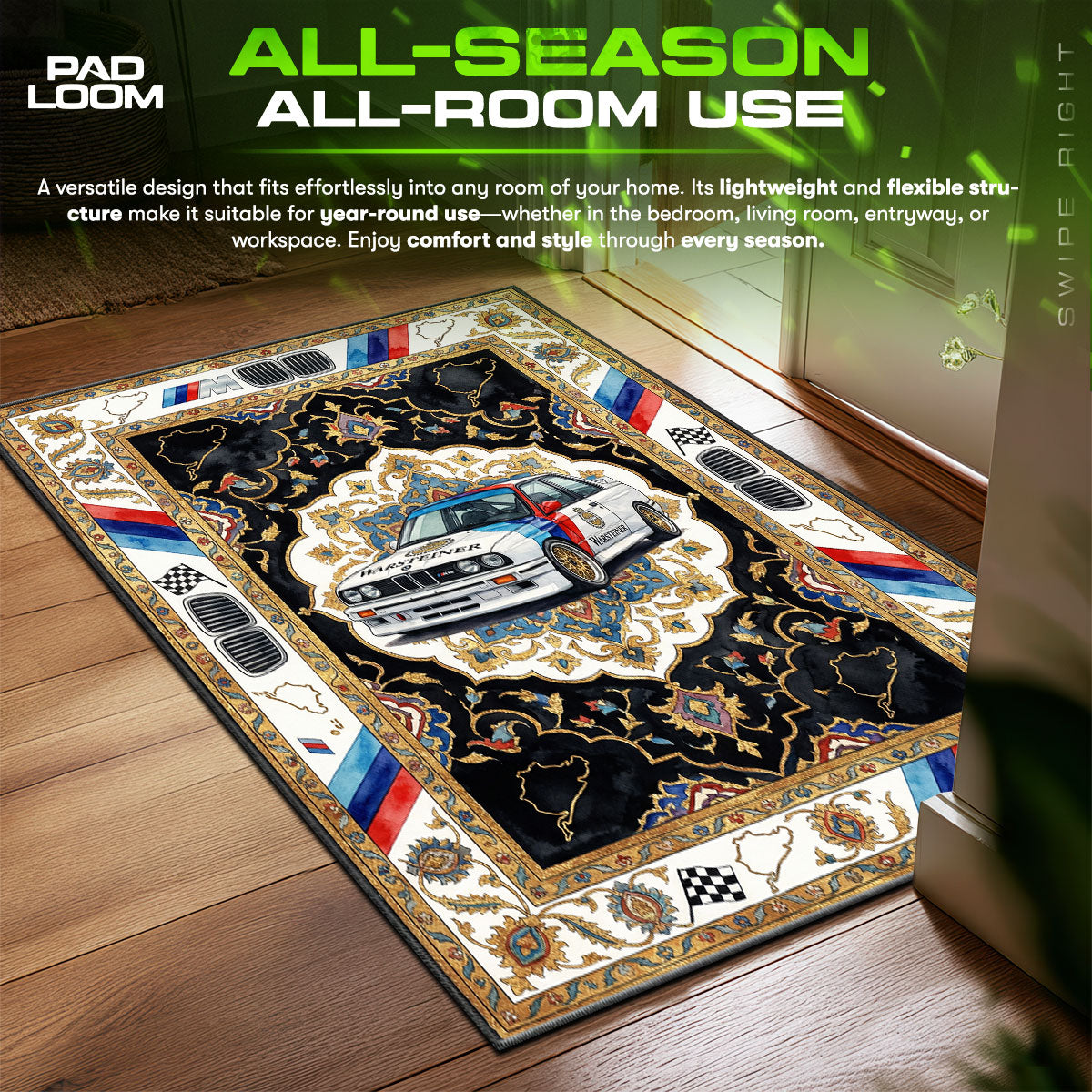 BMW M3 Warsteiner Streetwear fan rug — premium quality print