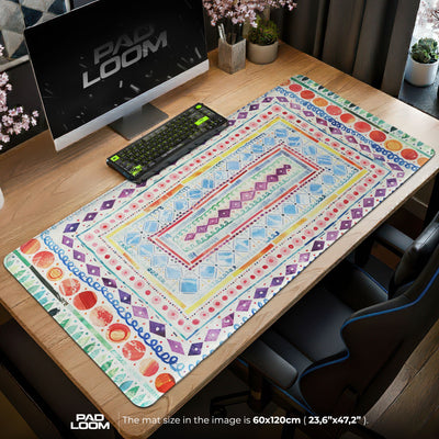 Bohemian Mosaic Mouse Pad - Colorful Art Desk Mat