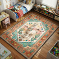 boho llama desert cactus southwestern kids bedroom area rug