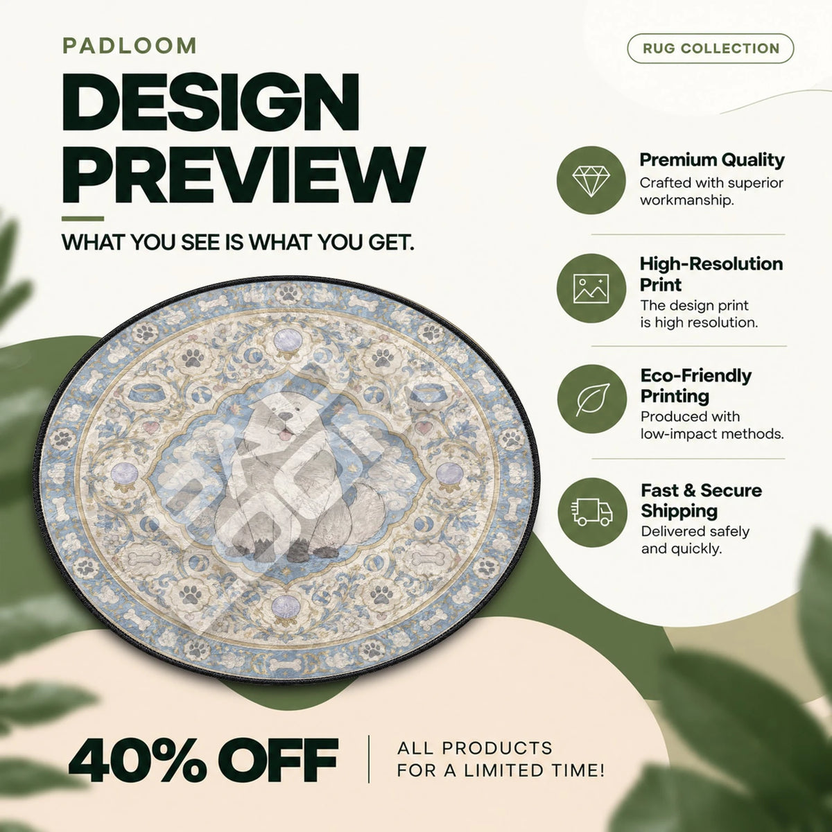 Bond Sitting Spy x Family round rug full design preview