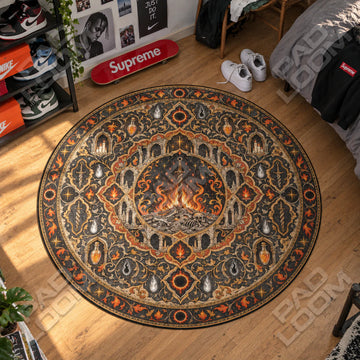 Bonfire Ember Round Rug - Dark Souls Chair Mat