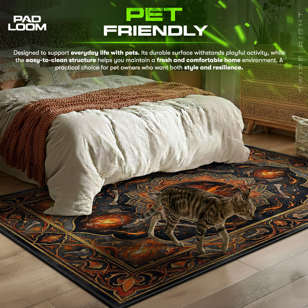 Bonfeuer Erleuchteter Zufluchts-Teppich - Dunkle Seelen Stuhlmatte