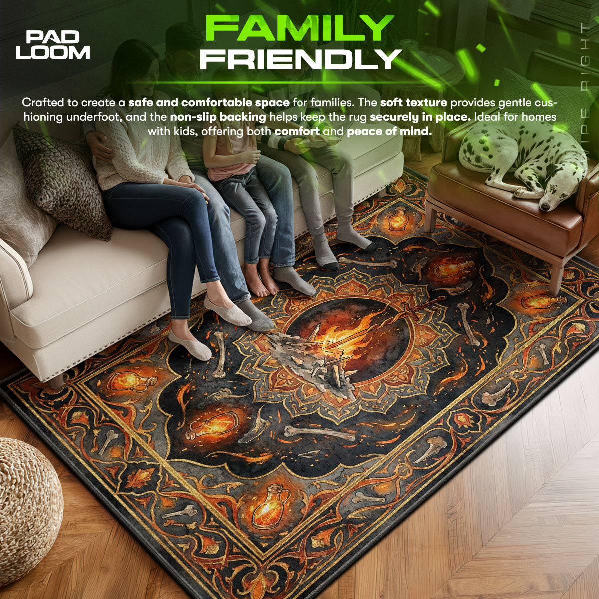 Bonfeuer Erleuchteter Zufluchts-Teppich - Dunkle Seelen Stuhlmatte