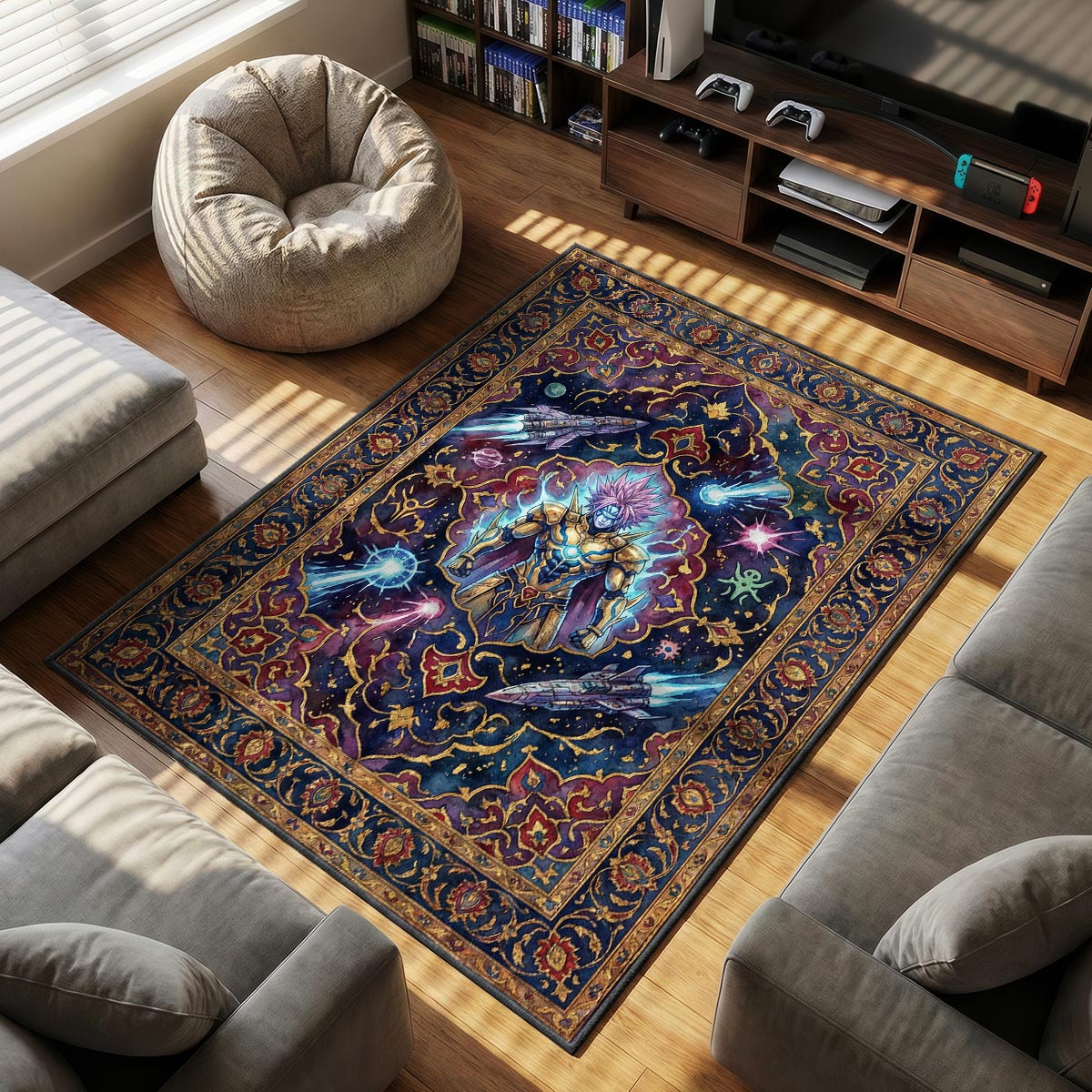 Boros Cosmic themed area rug for home decor fans