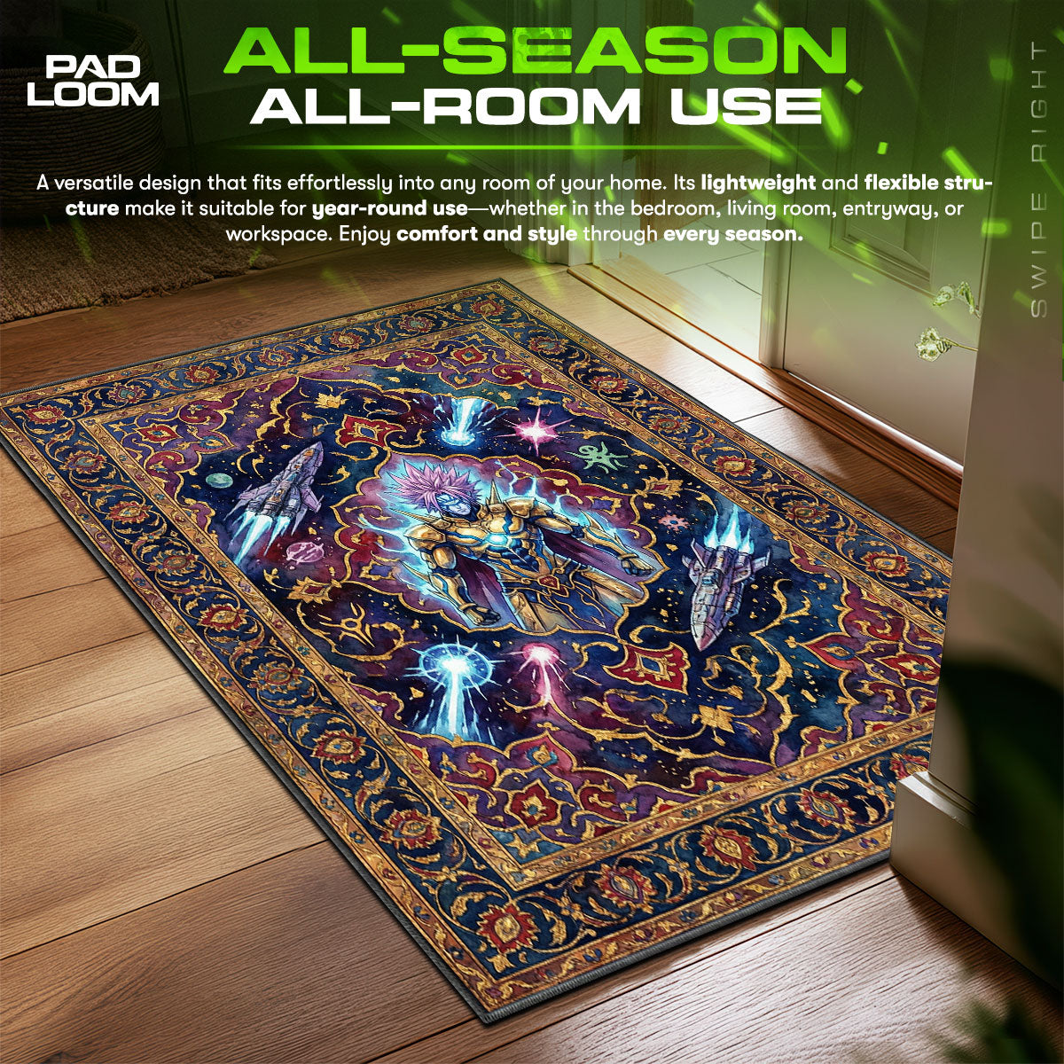 Boros Cosmic Emperor One Punch Man Chair fan rug — premium quality print