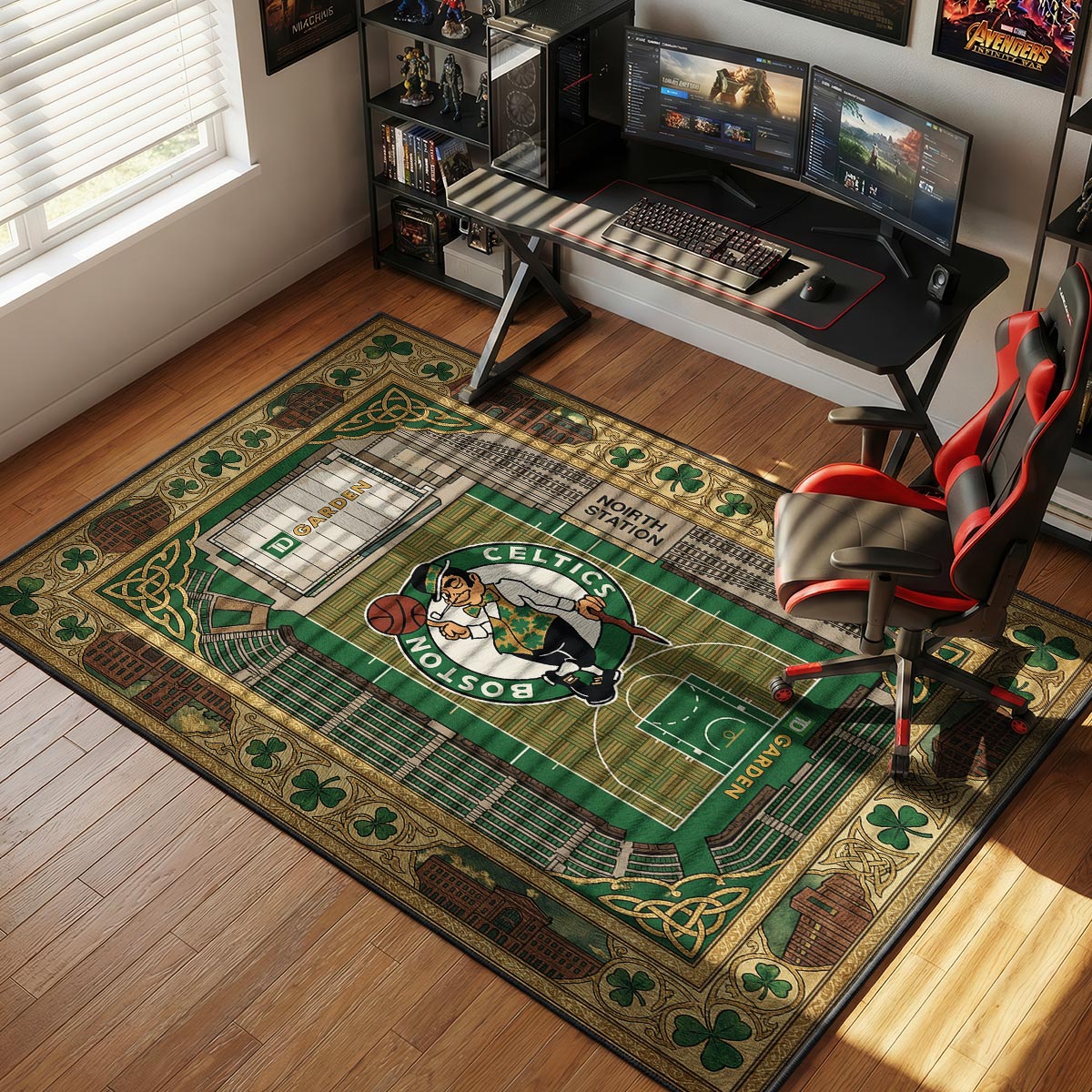 Boston Celtics TD Garden Basketball Floor rug — main product view