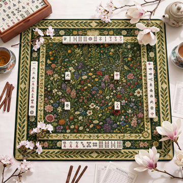Botanical Meadow Mahjong Mat - Mah Jongg Table Mat