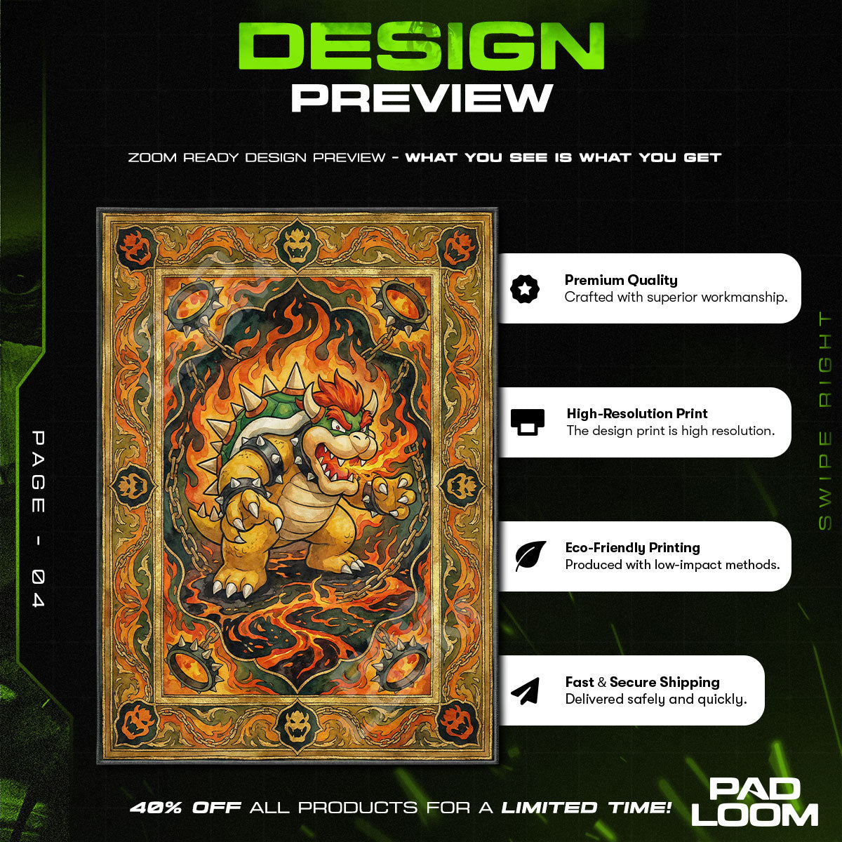 Chair character design printed on rug