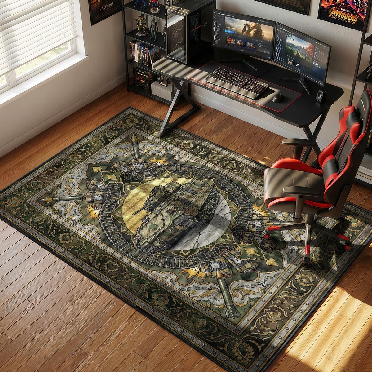 Bradley APC Tank Rug - Rust Chair Mat