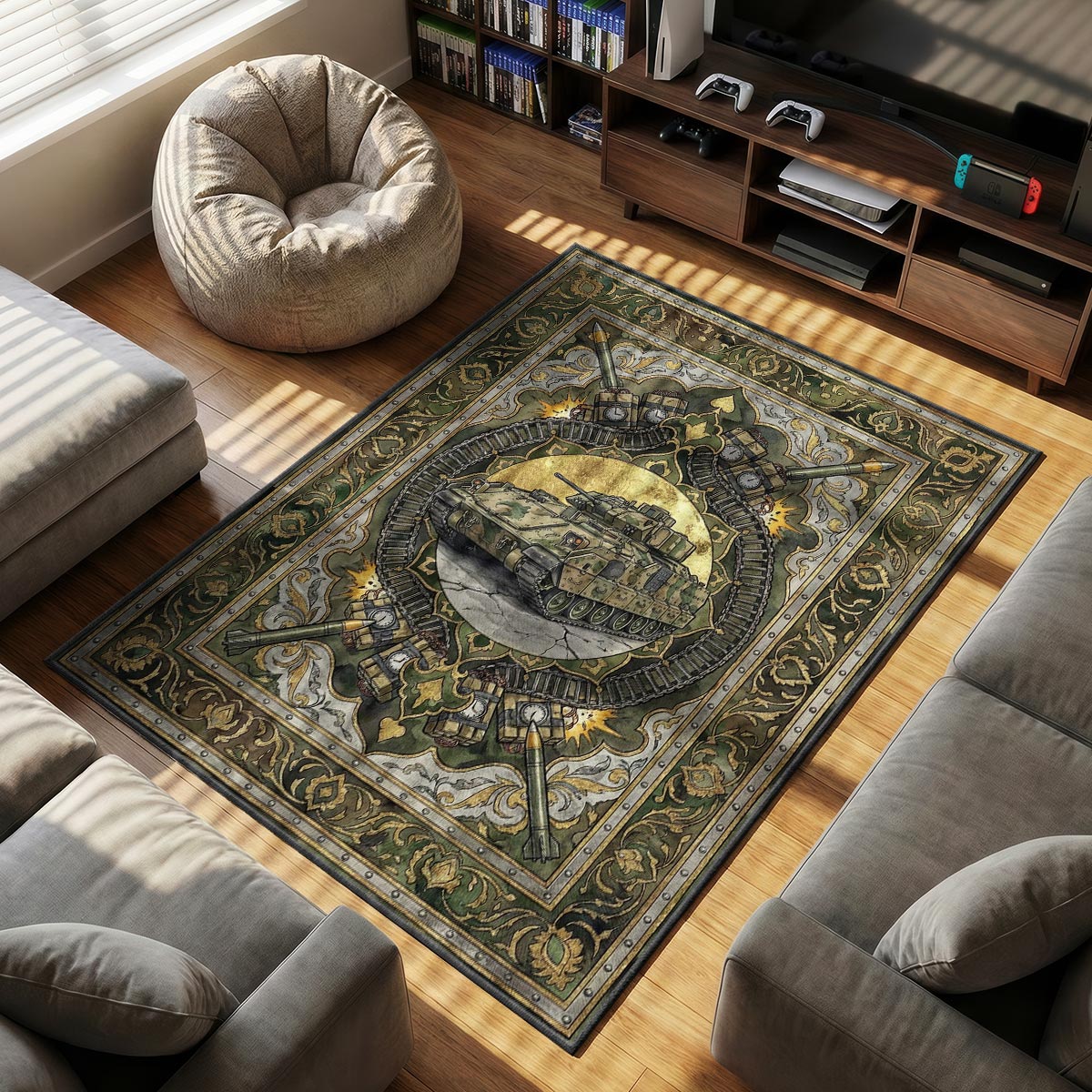 Bradley APC Tank Rug - Rust Chair Mat