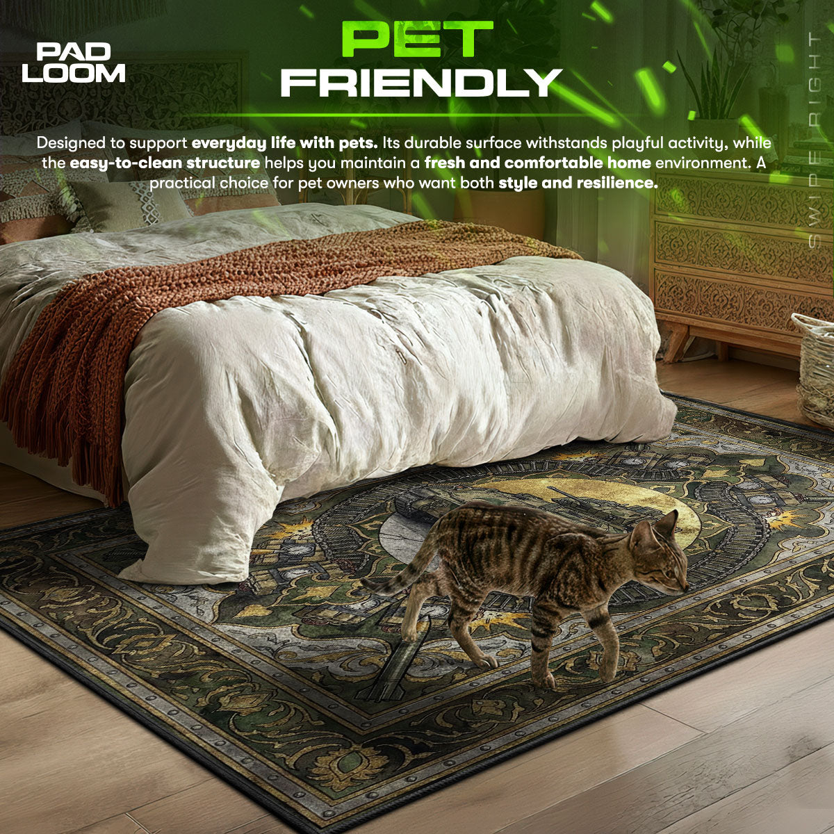 Bradley APC Tank Rug - Rust Chair Mat