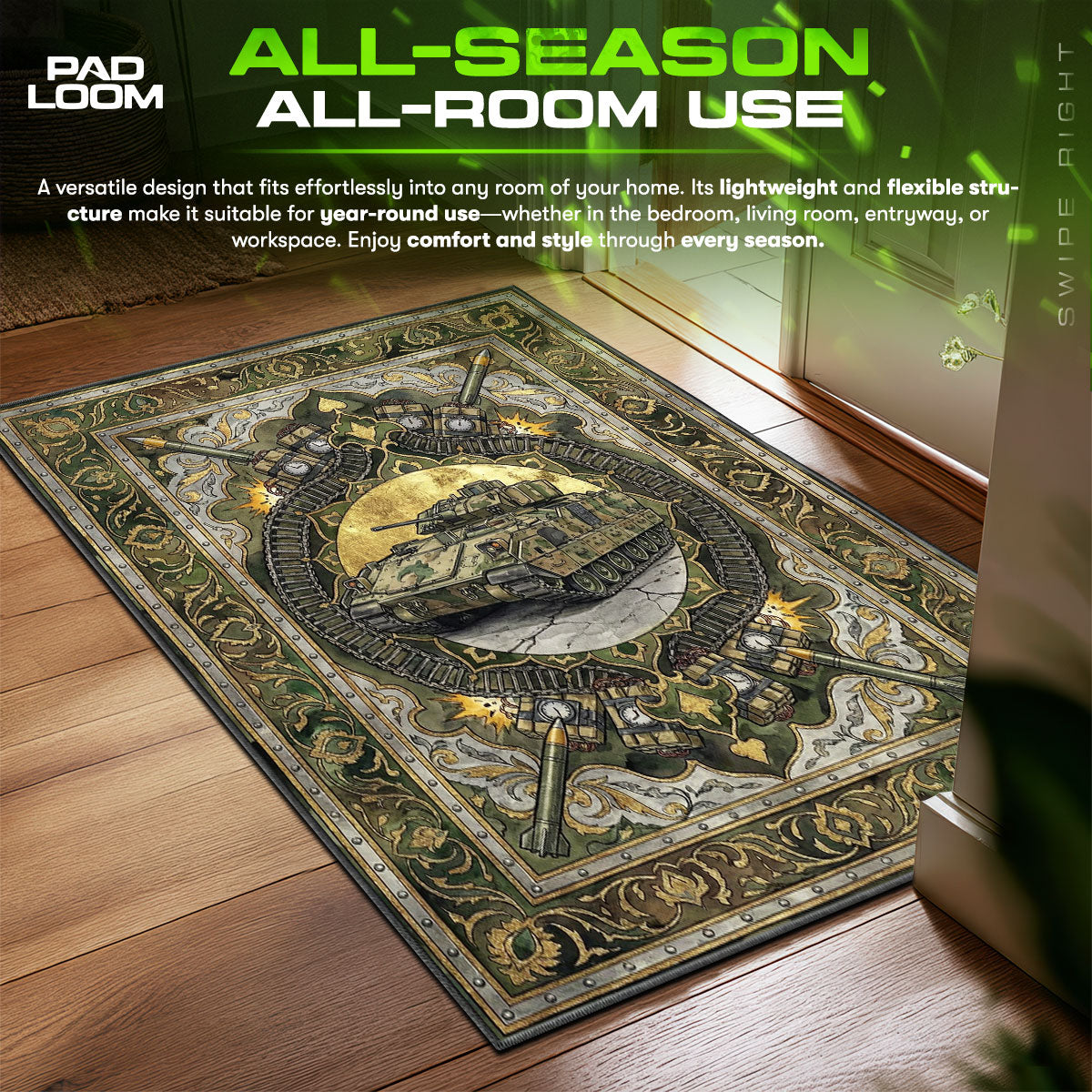 Bradley APC Tank Rug - Rust Chair Mat