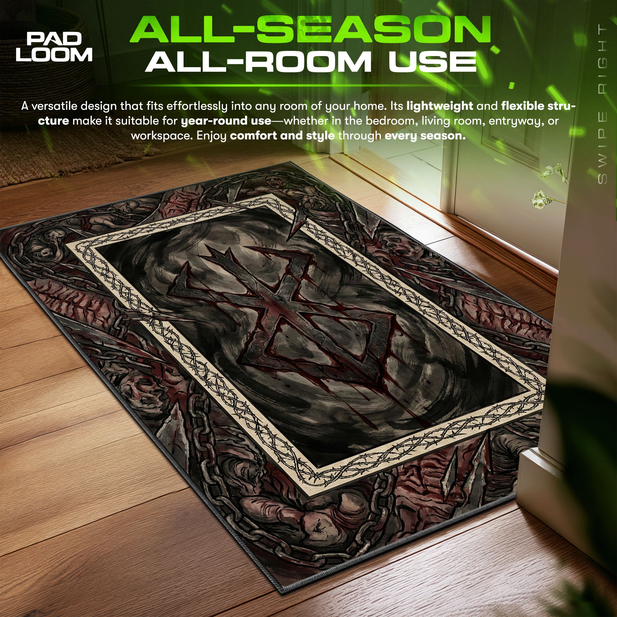 Brand Sacrifice Cursed Symbol Berserk Chair fan rug — premium quality print