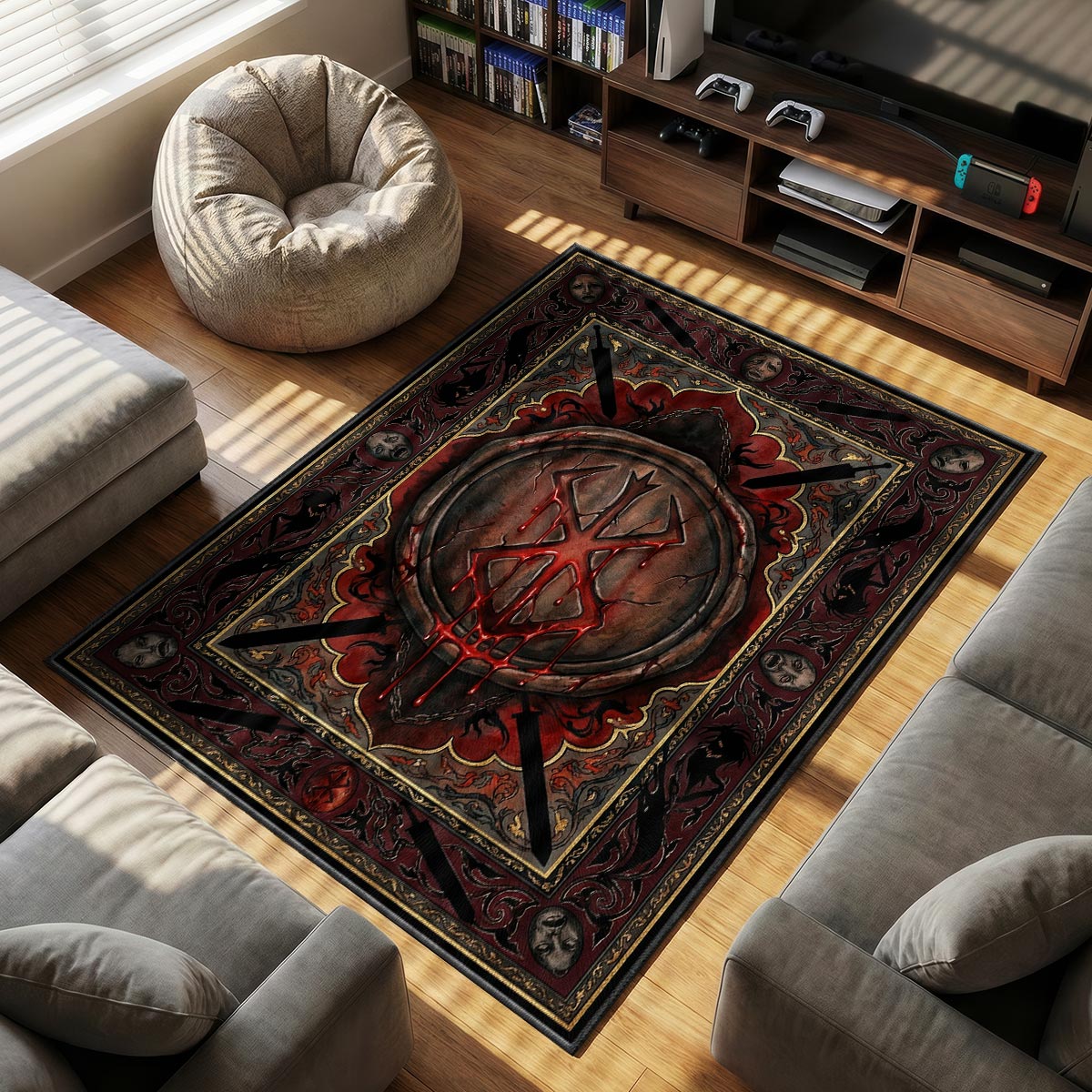 Brand Sacrifice themed area rug for Fantasy fans