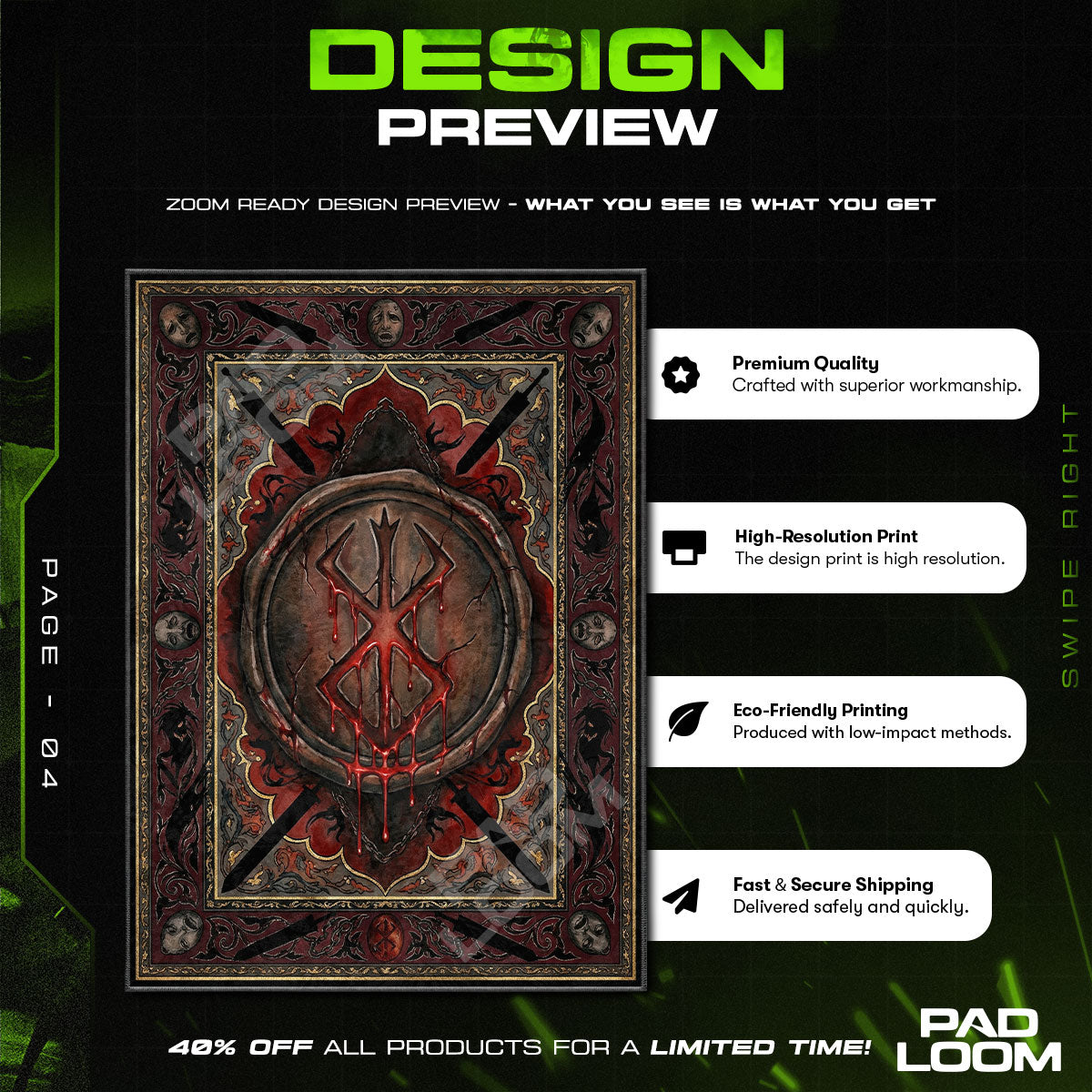 Room character design printed on rug