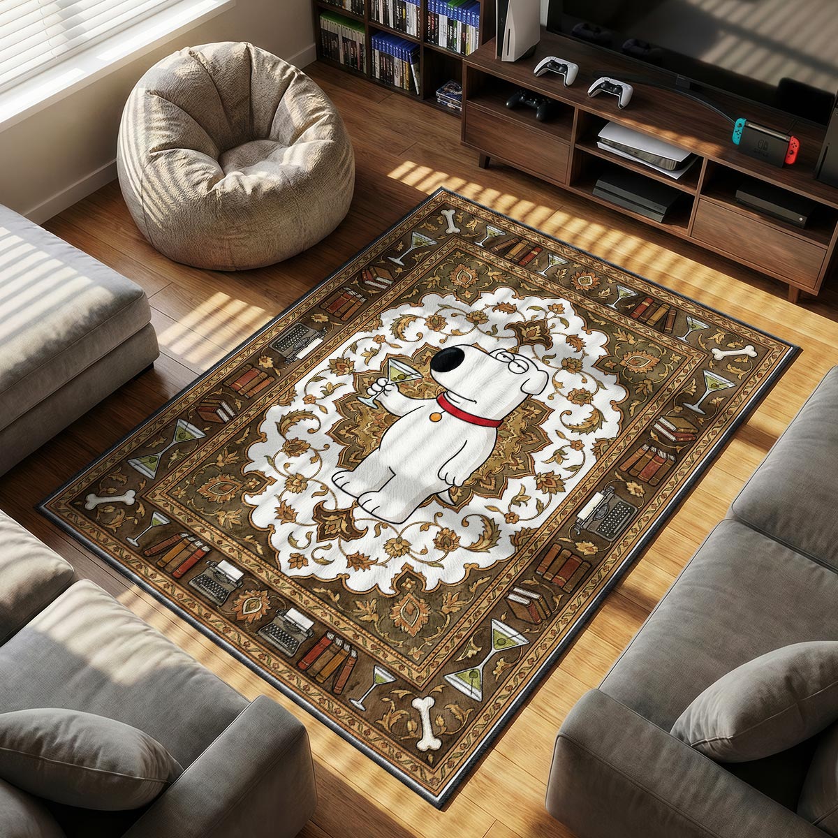 Brian Griffin themed area rug for home decor fans