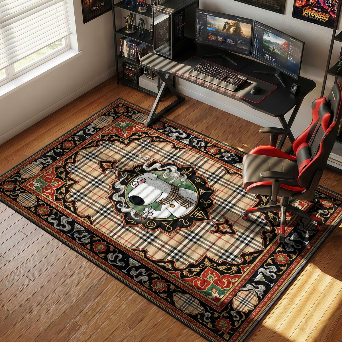 Brian Luxury Plaid Streetwear Floor Decor rug — main product view