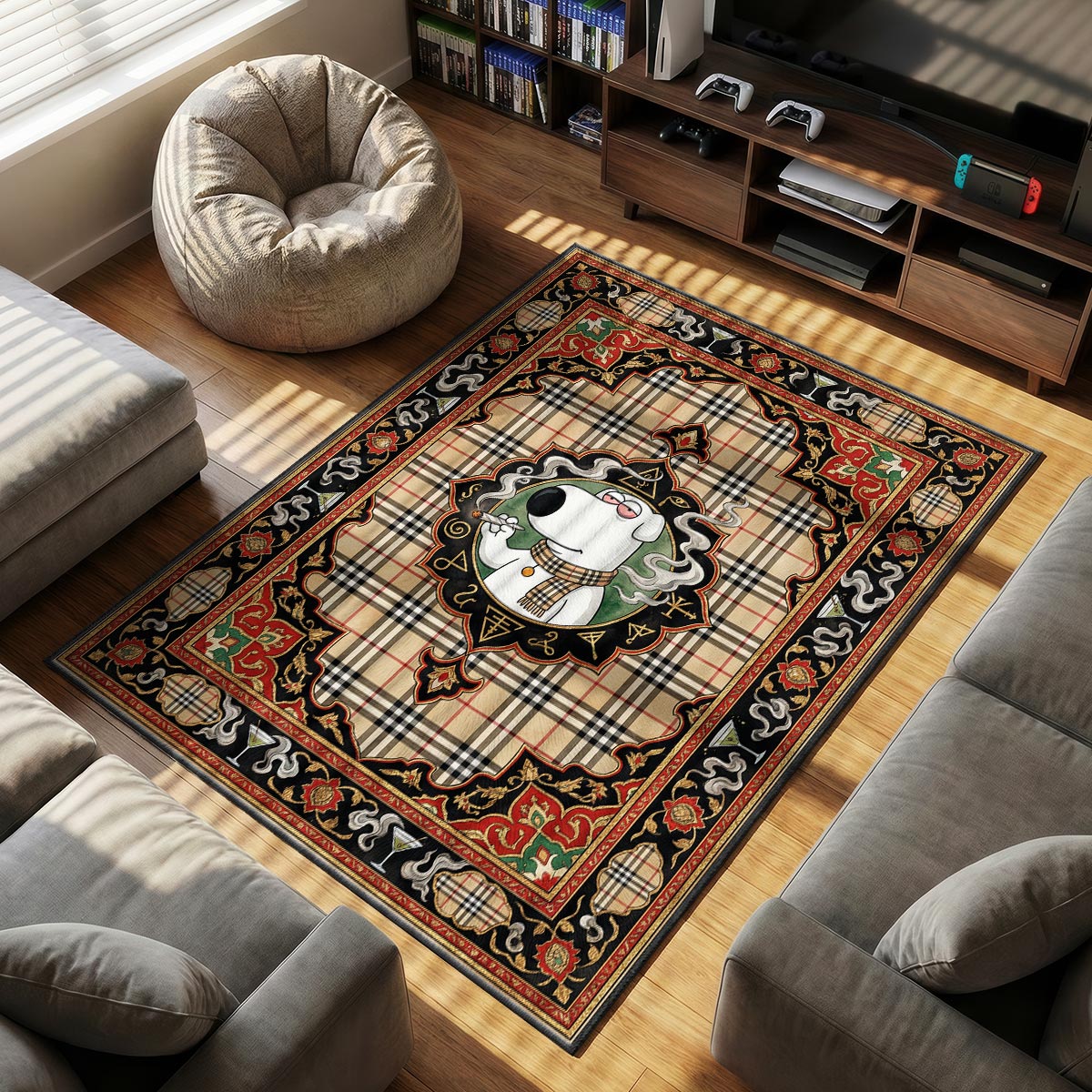 Brian Luxury themed area rug for home decor fans