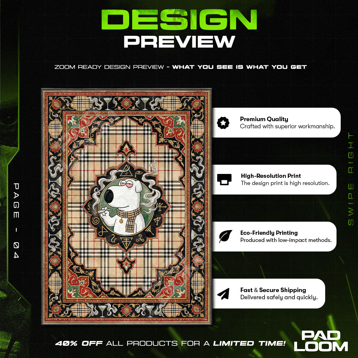 Decor character design printed on rug