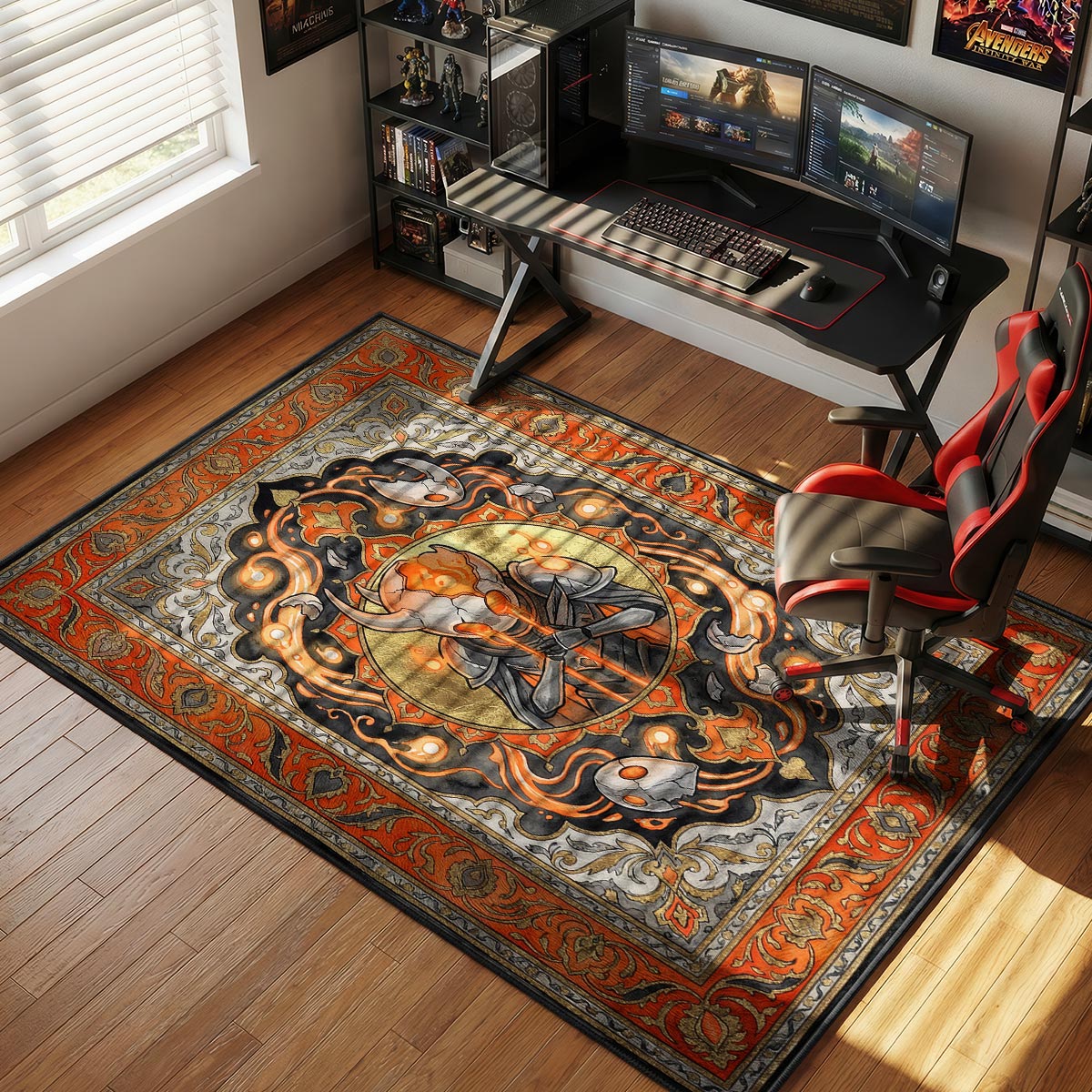Broken Vessel Infected Portrait Hollow Knight Chair rug — main product view
