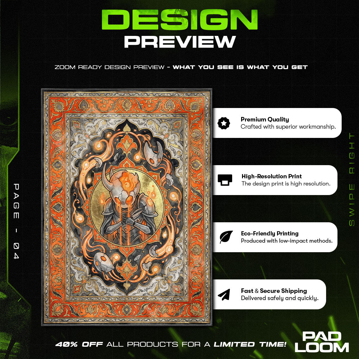 Chair character design printed on rug