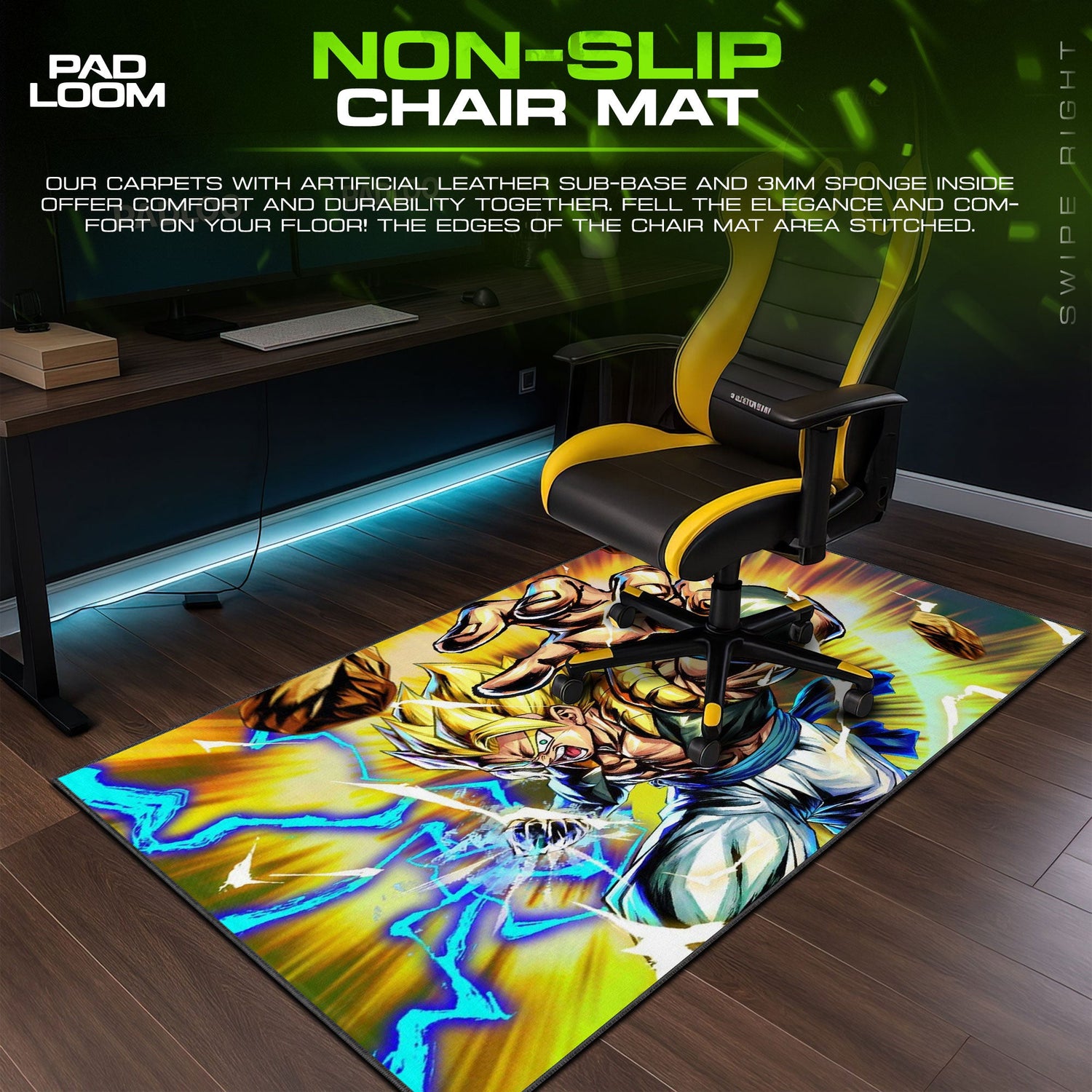 Broly Super Saiyan Mouse Pad - Energy Burst Anime Desk Mat Padloom