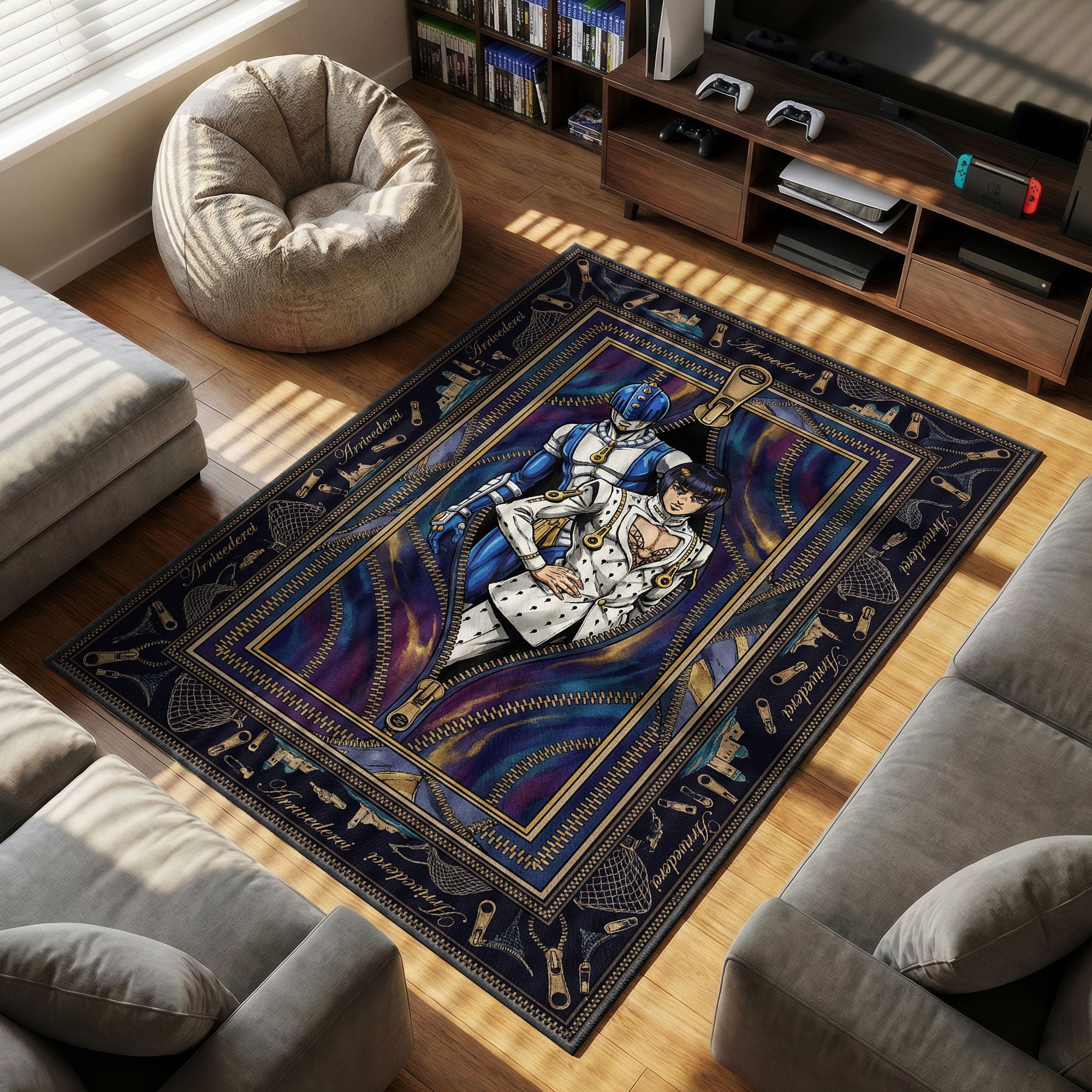 Bruno Bucciarati themed area rug for home decor fans