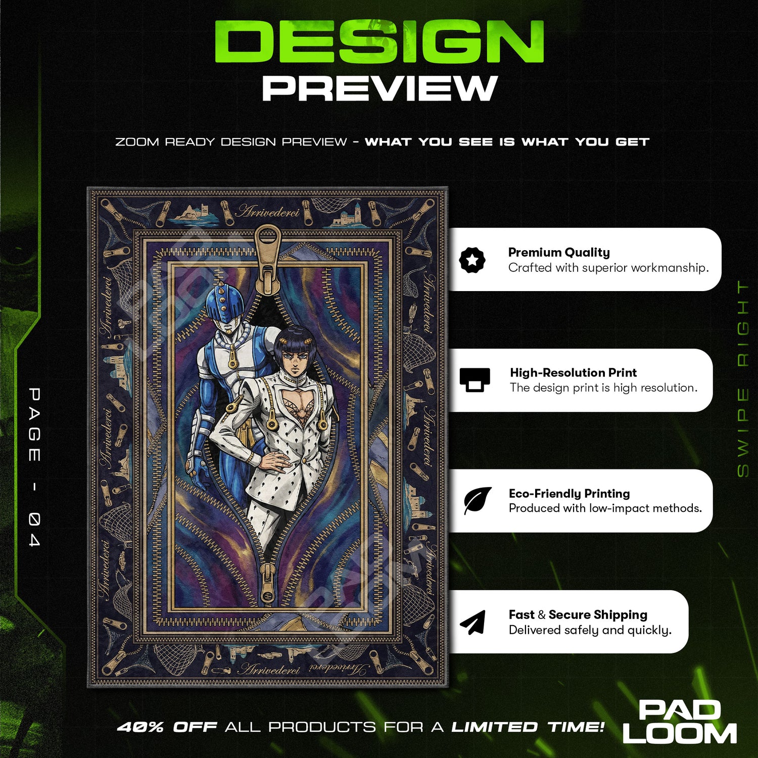 Chair character design printed on rug
