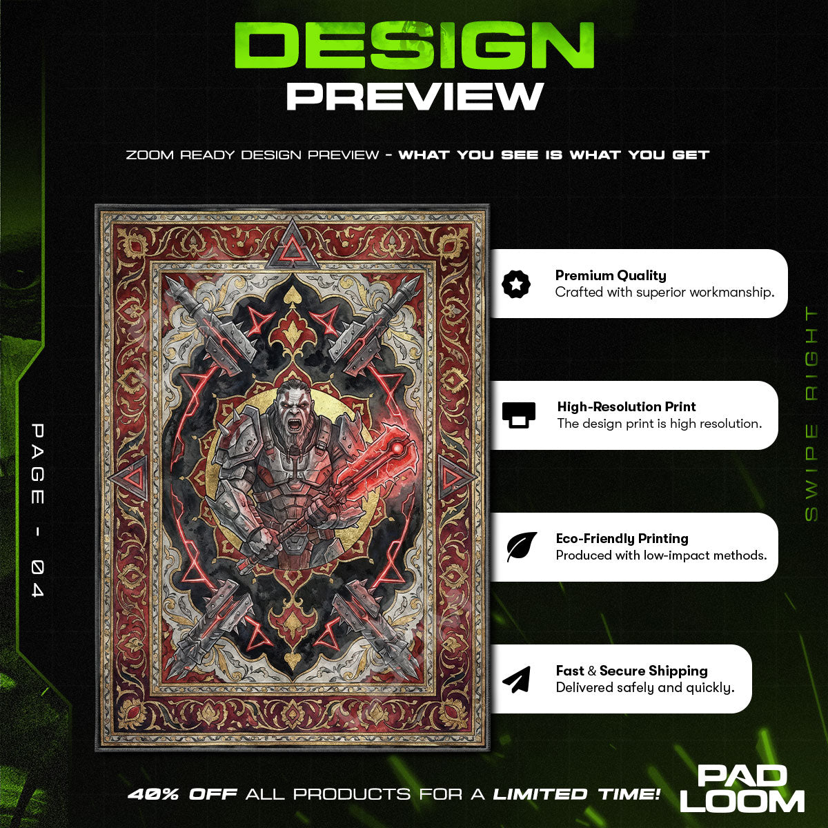 Brute Chieftain Rage Rug - Halo Chair Mat