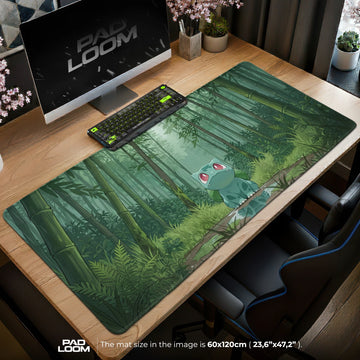Bulbasaur Bamboo Rain Mouse Pad – gaming desk mat by Padloom