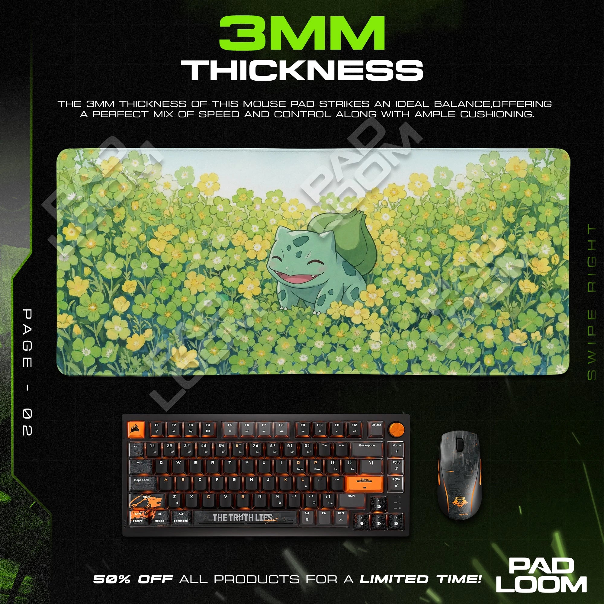 Bulbasaur Buttercup Meadow Mouse Pad - Pokémon Mat