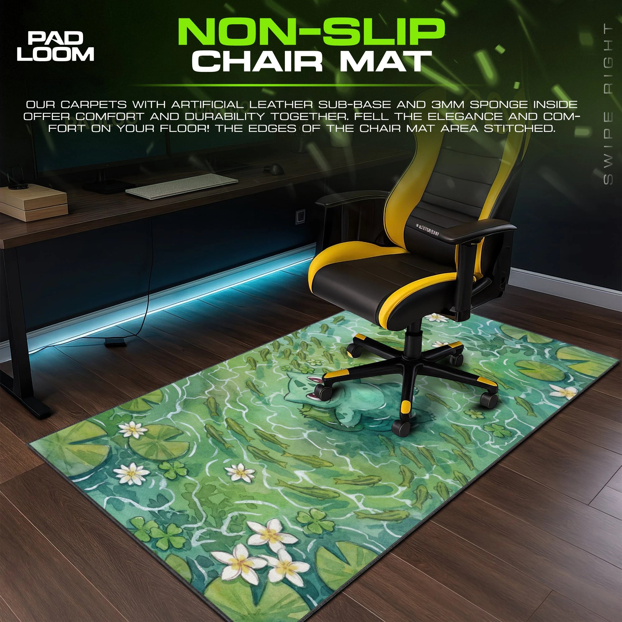Bulbasaur Clover Pond Mouse Pad - Pokemon Desk Mat